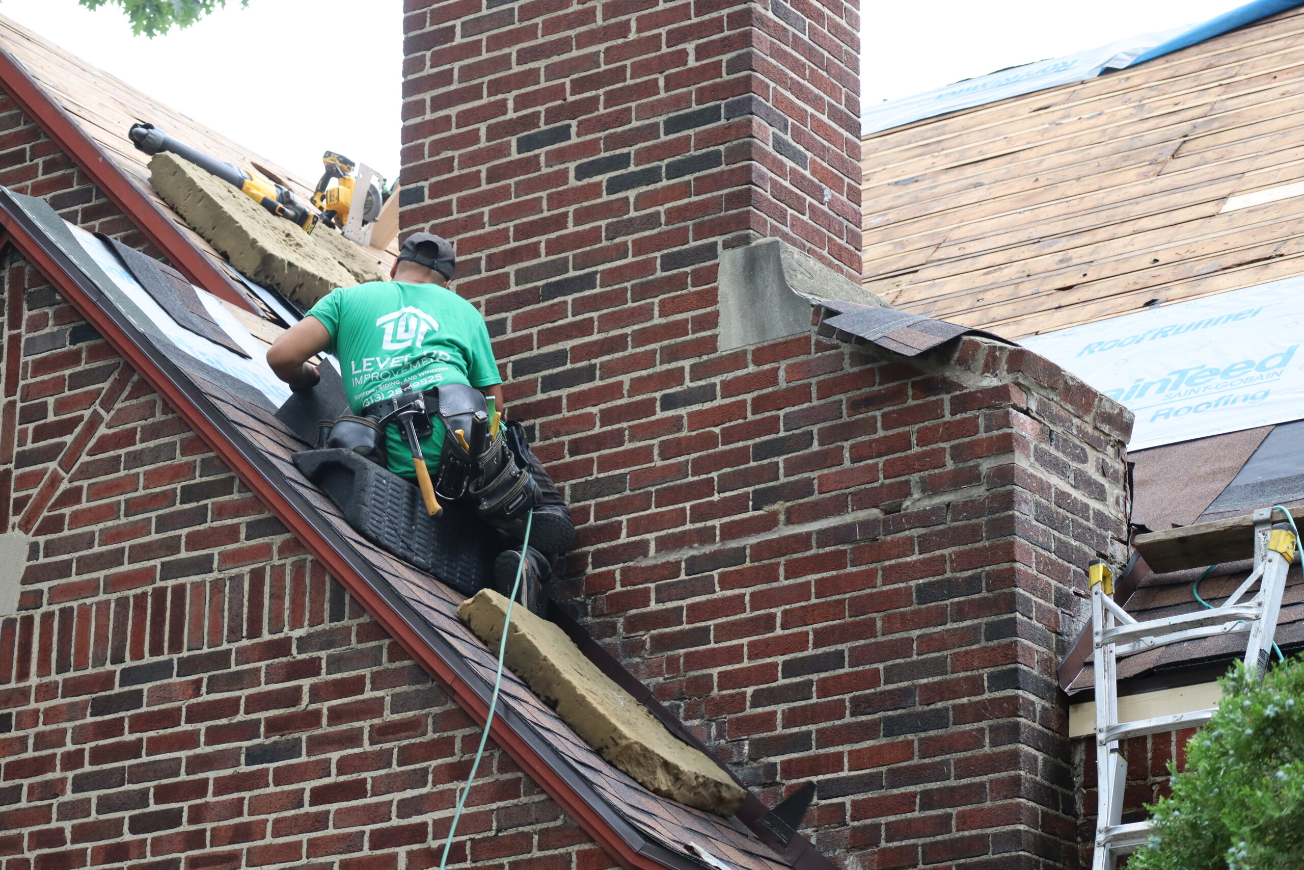 chimney flashing - level up improvement - roof flashing